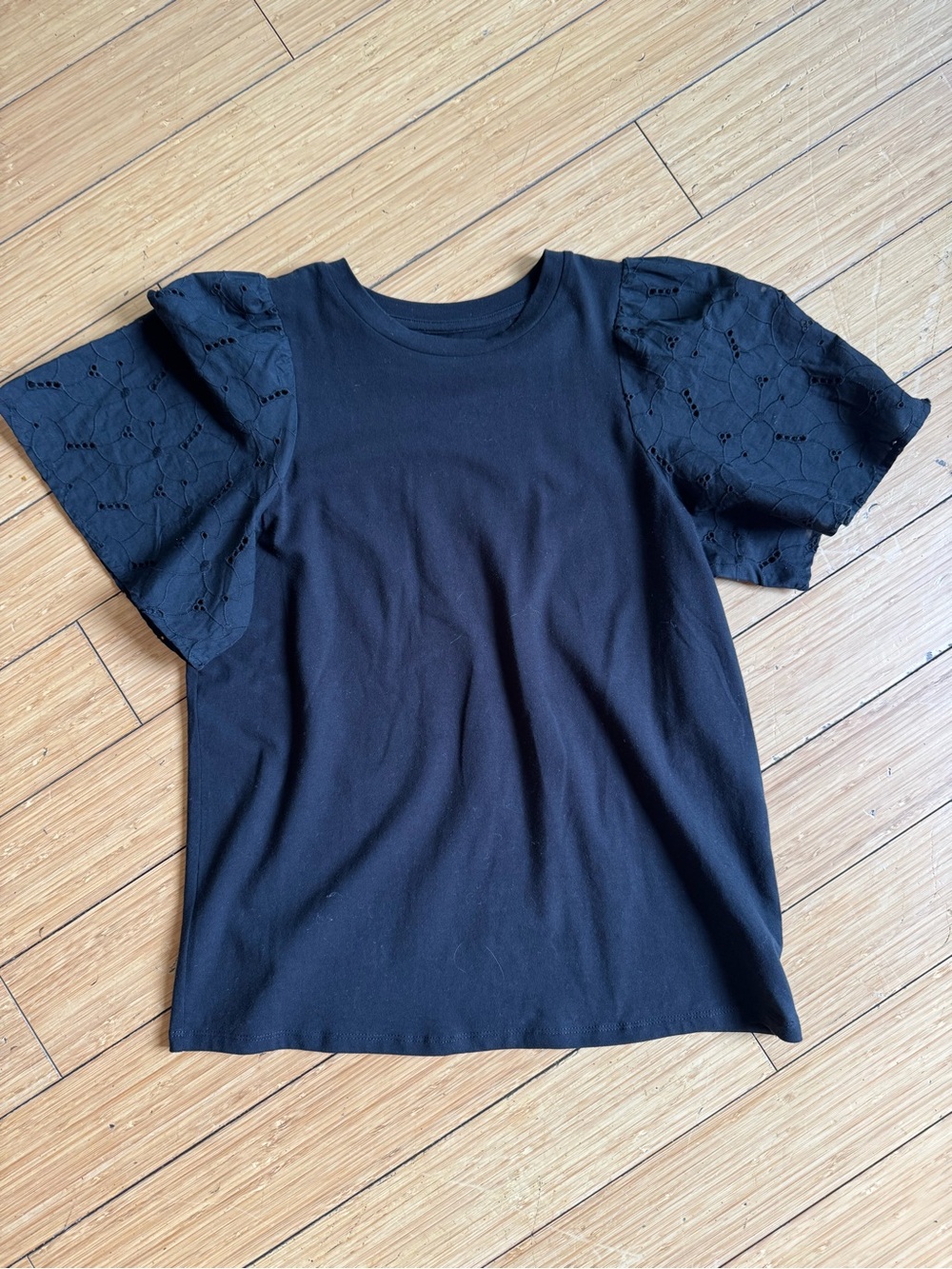 a new day Black Graphic Tee with Branded Interior Print